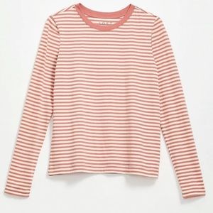 ✨ NWT LOFT Long Sleeve Striped Tee - Summer Rose